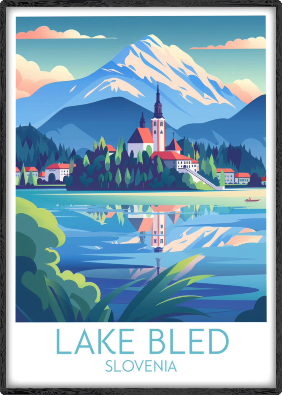 Lake Bled travel poster main Slovenia