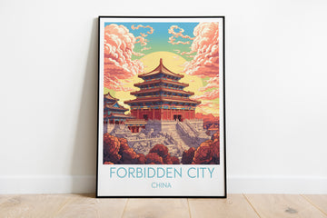 Forbidden City travel poster on the ground China