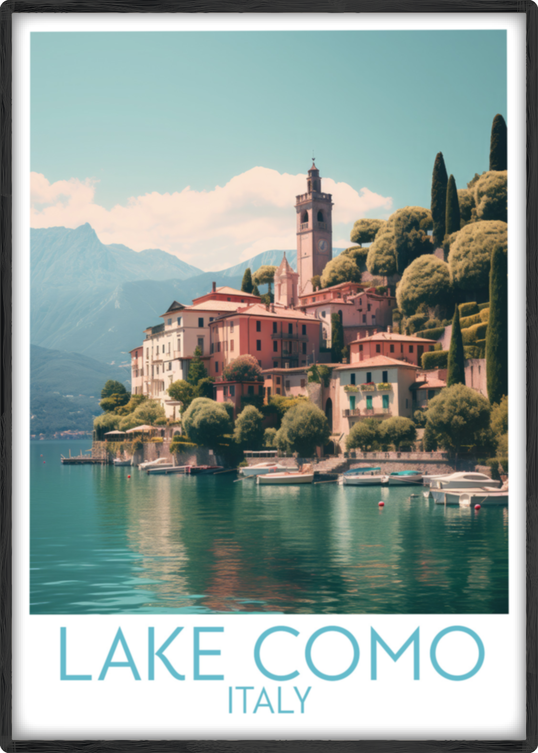 lake como travel poster main italy