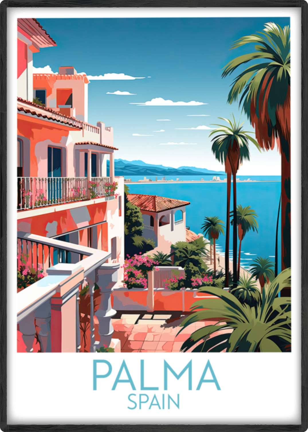 palma travel poster main spain