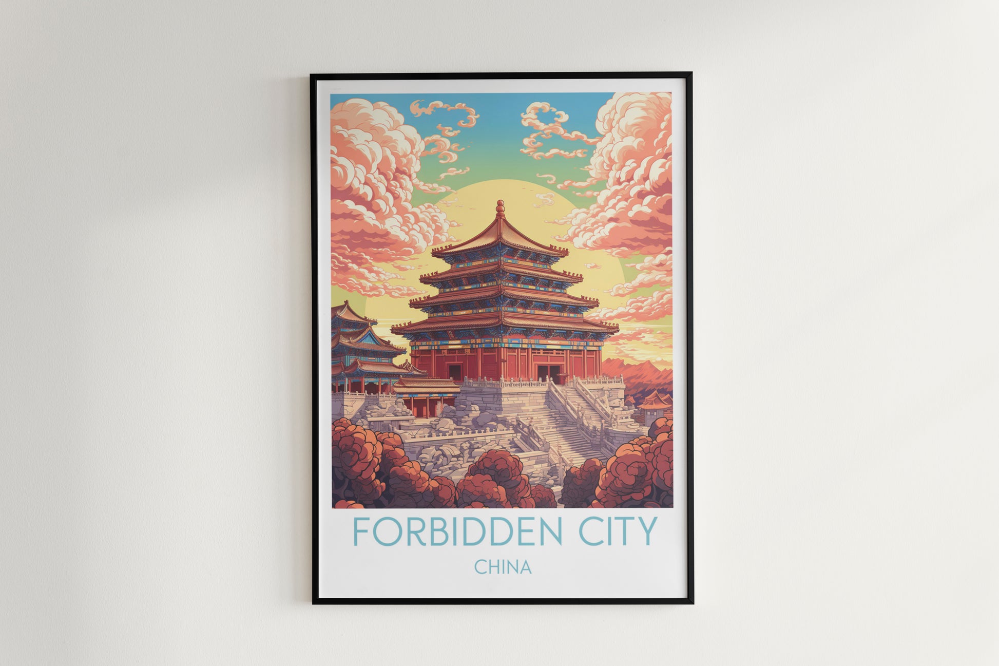 Forbidden City travel poster on the wall China