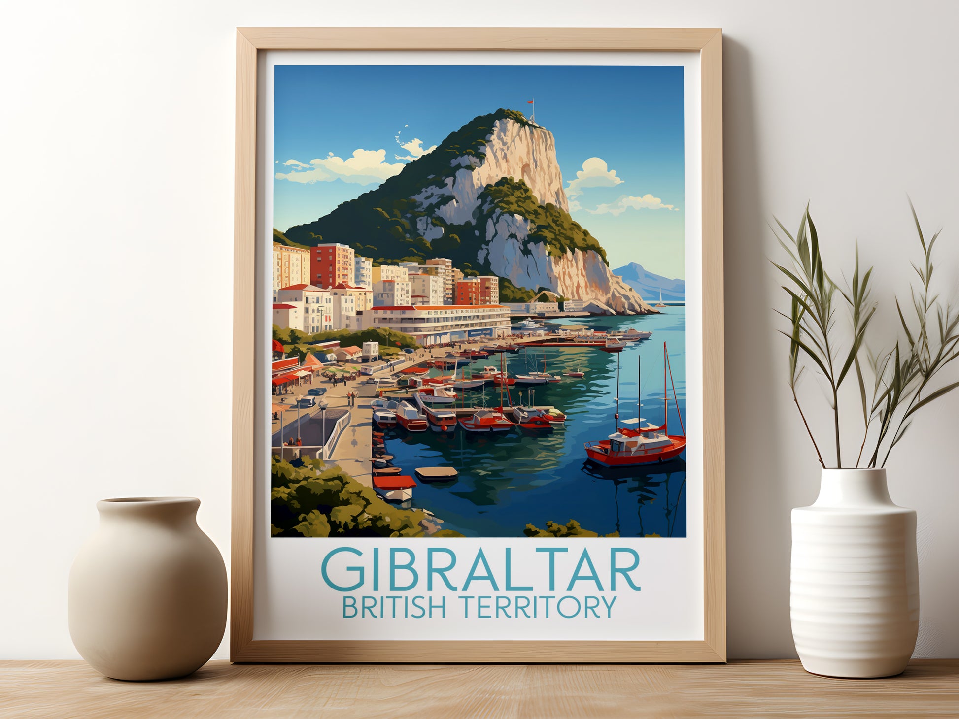 Gibraltar travel poster for kitchen British Territory