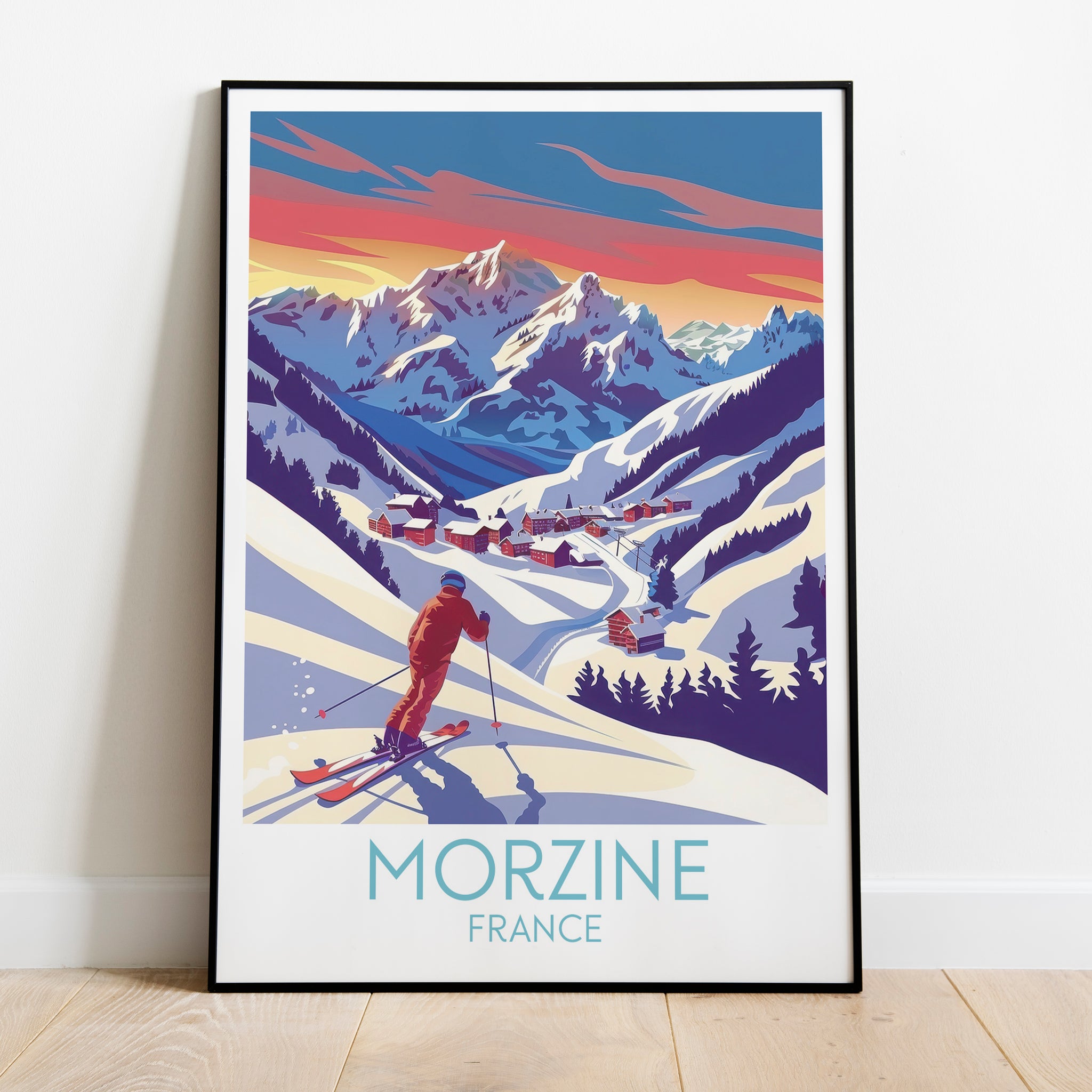 Morzine travel poster on the ground France