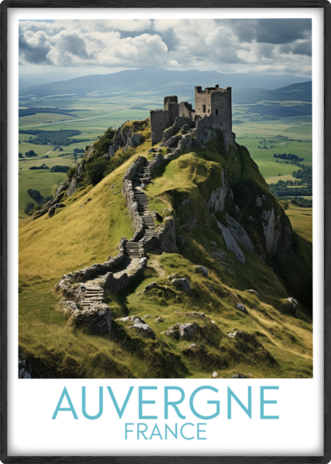 auvergne travel poster main france