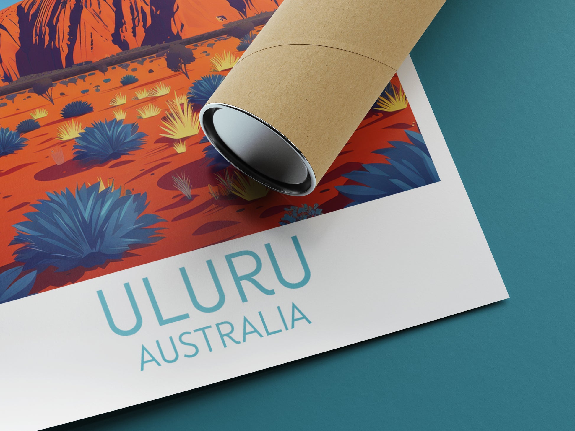 Uluru travel poster rolled Australia