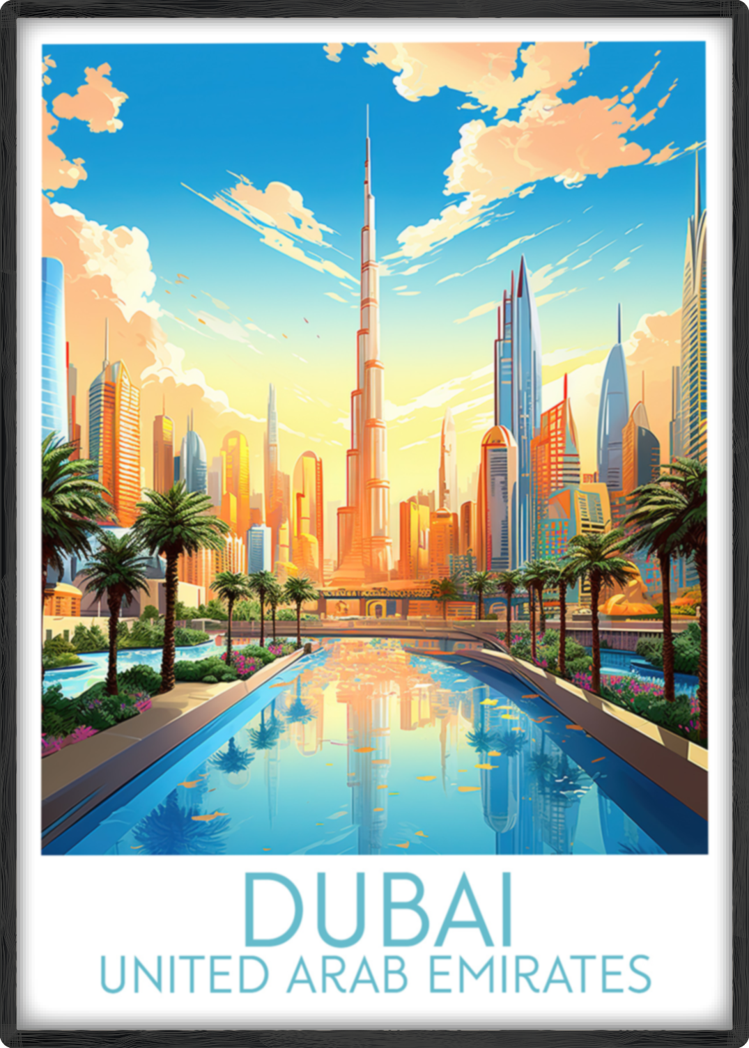 dubai travel poster main united arab emirates