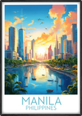 manila travel poster main philippines