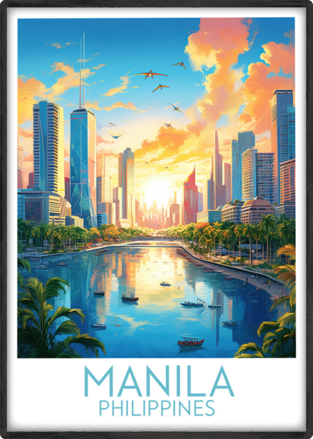 manila travel poster main philippines