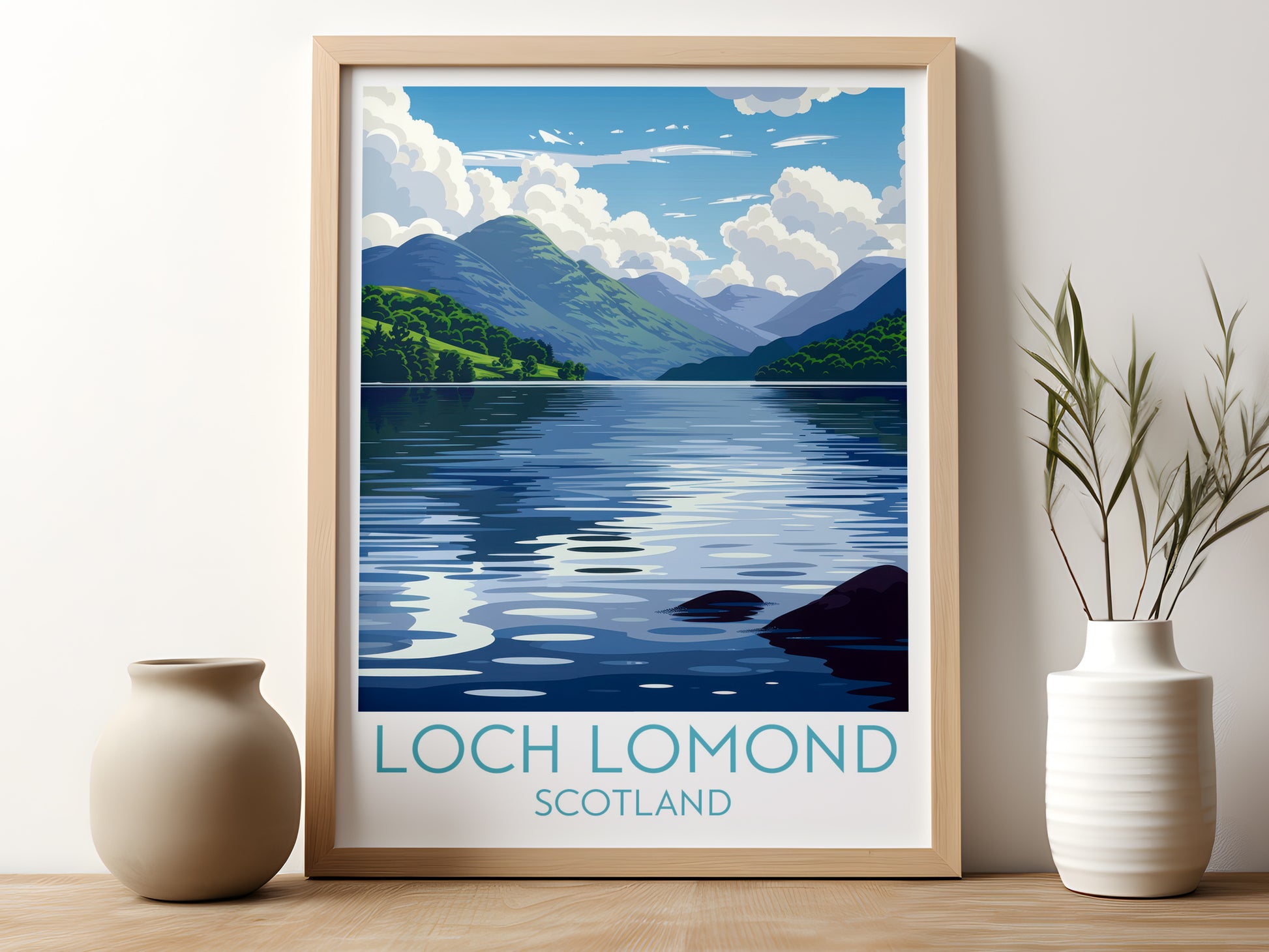 Loch Lomond travel poster for kitchen Scotland