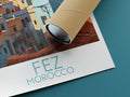 Fez travel poster rolled Morocco