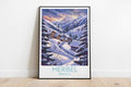 Meribel travel poster on the ground France