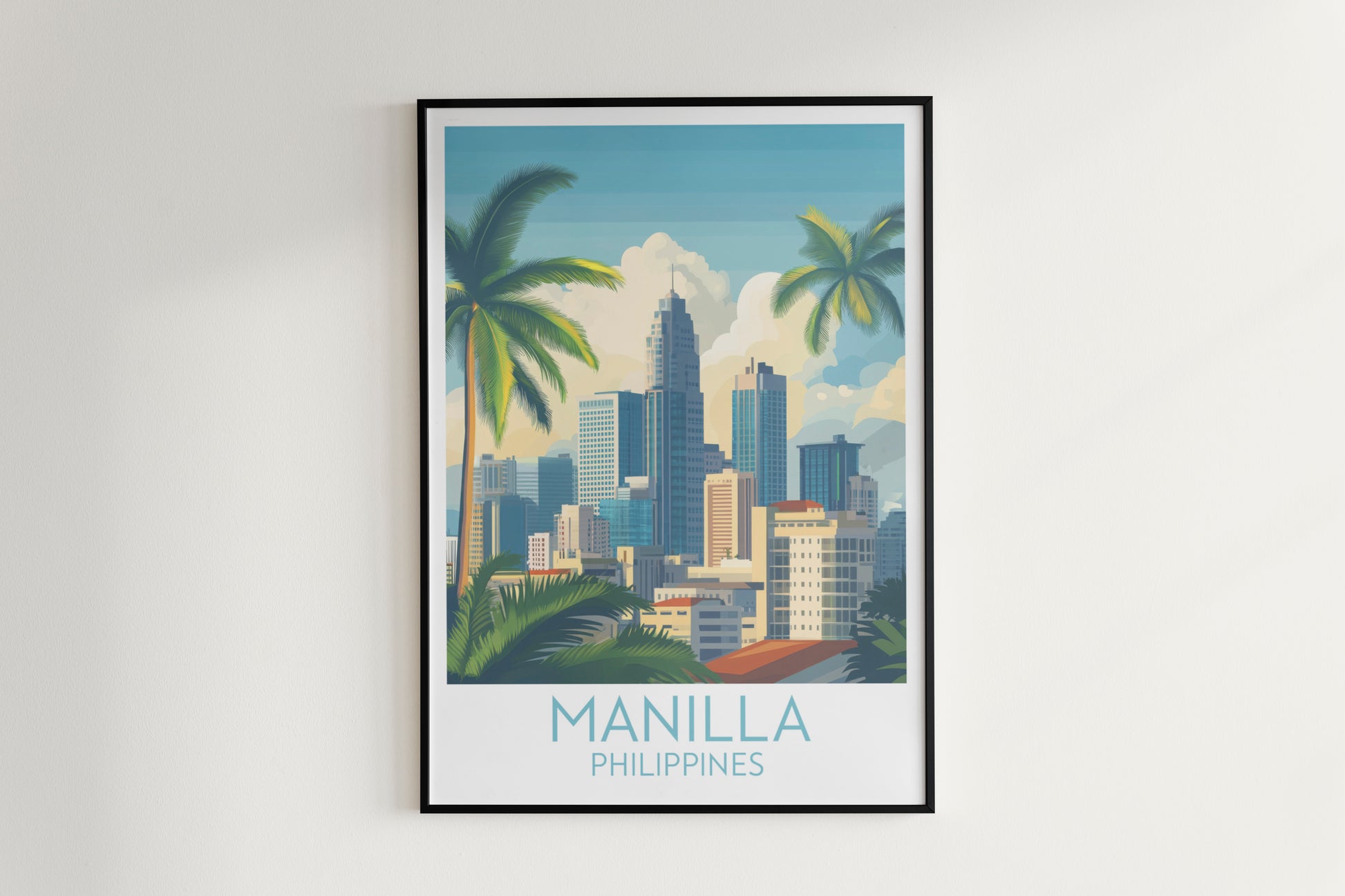 Manilla travel poster on the wall Philippines