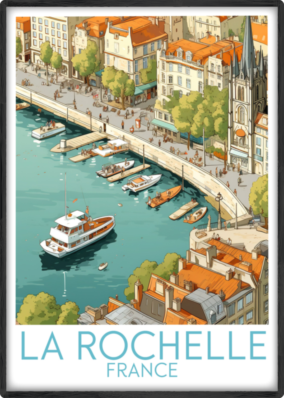 la rochelle travel poster main france