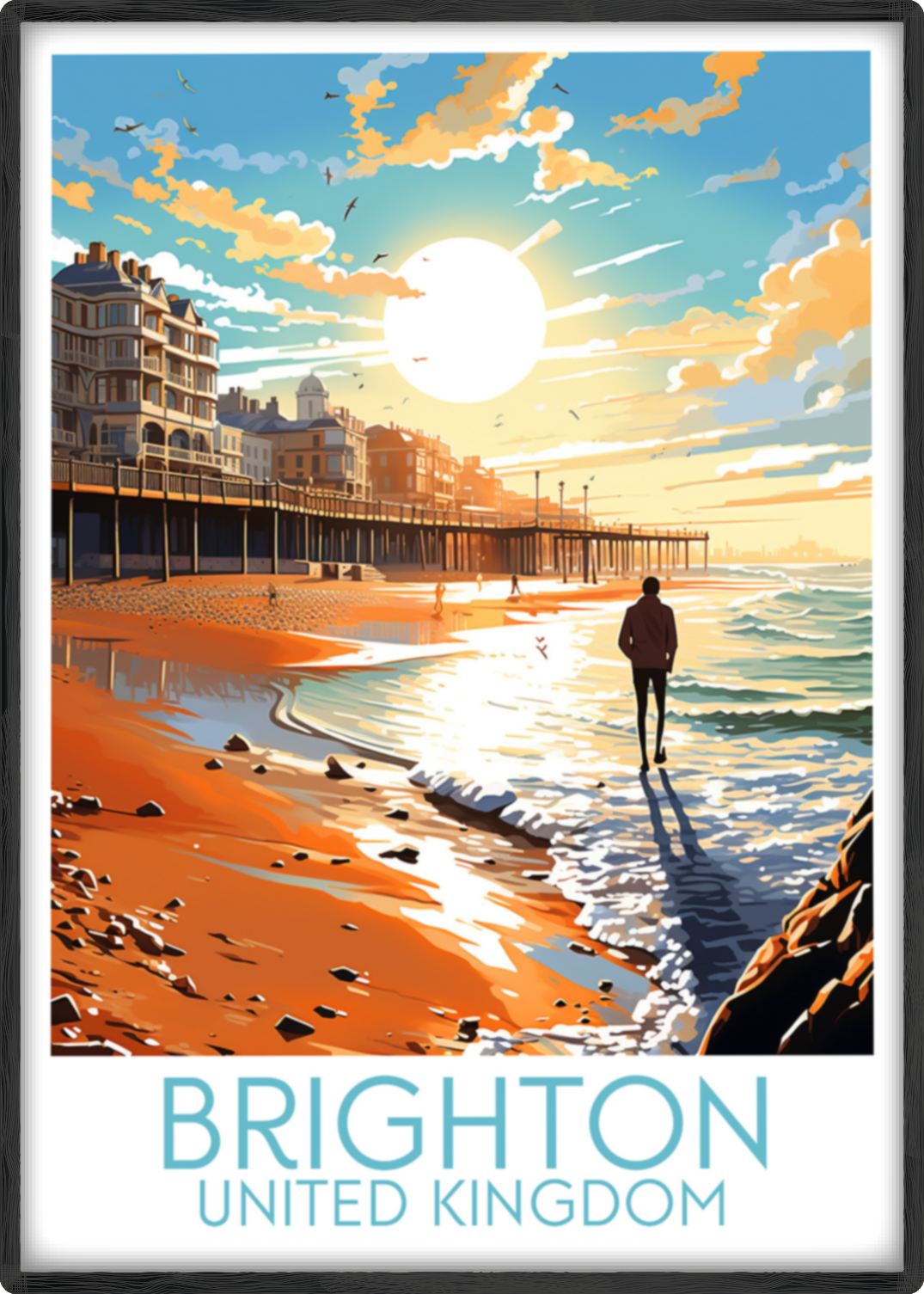 brighton travel poster main united kingdom