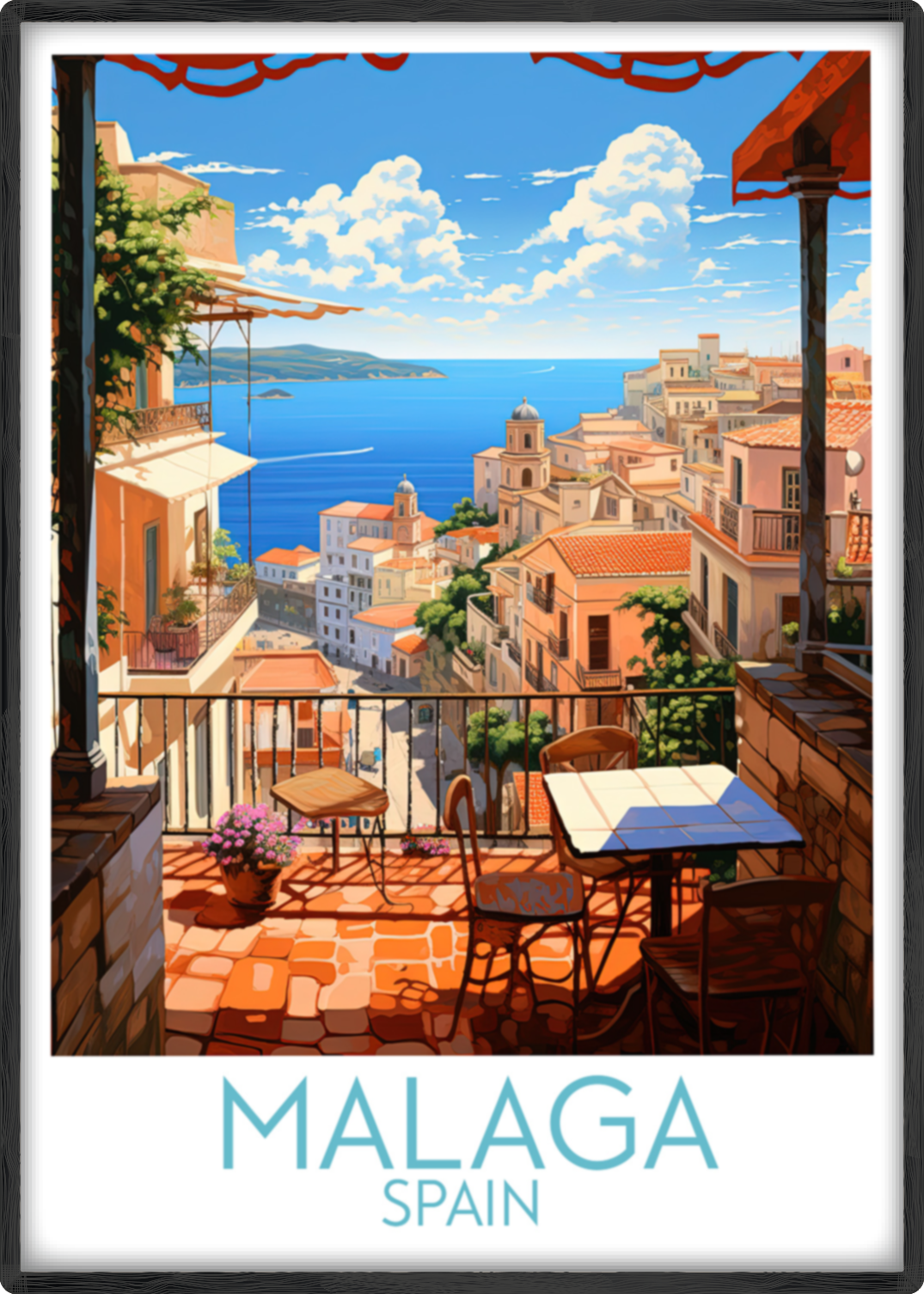 malaga travel poster main spain