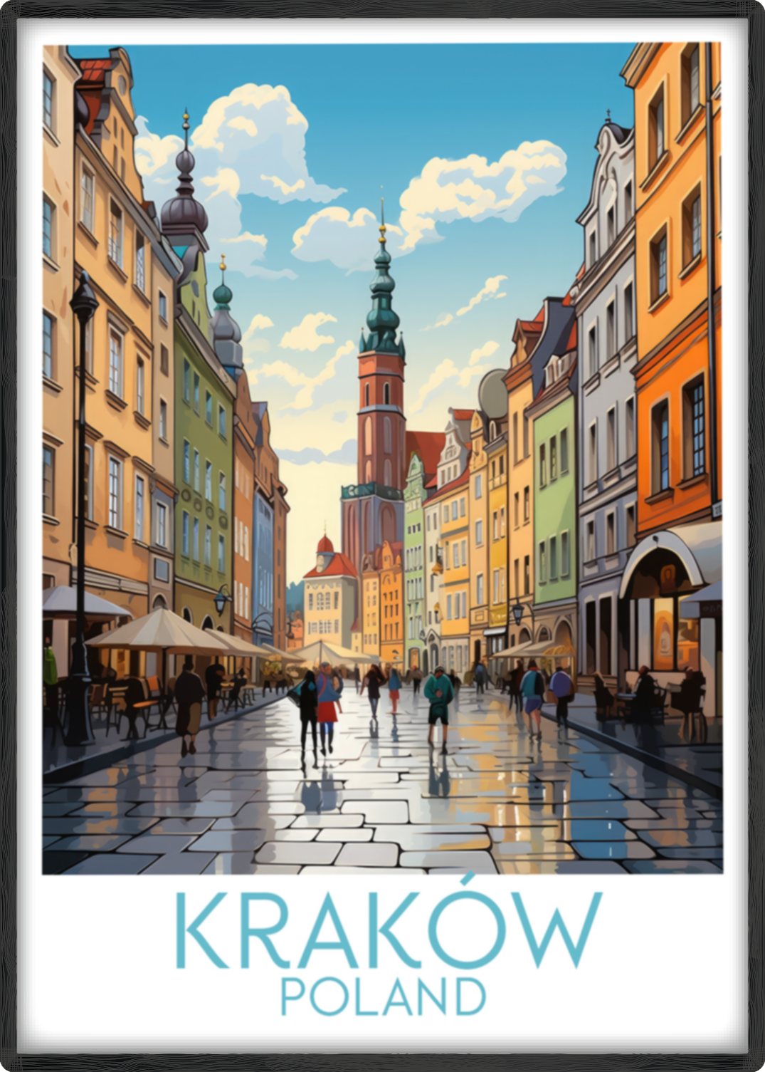 krakow travel poster main poland