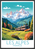 les alpes travel poster main france