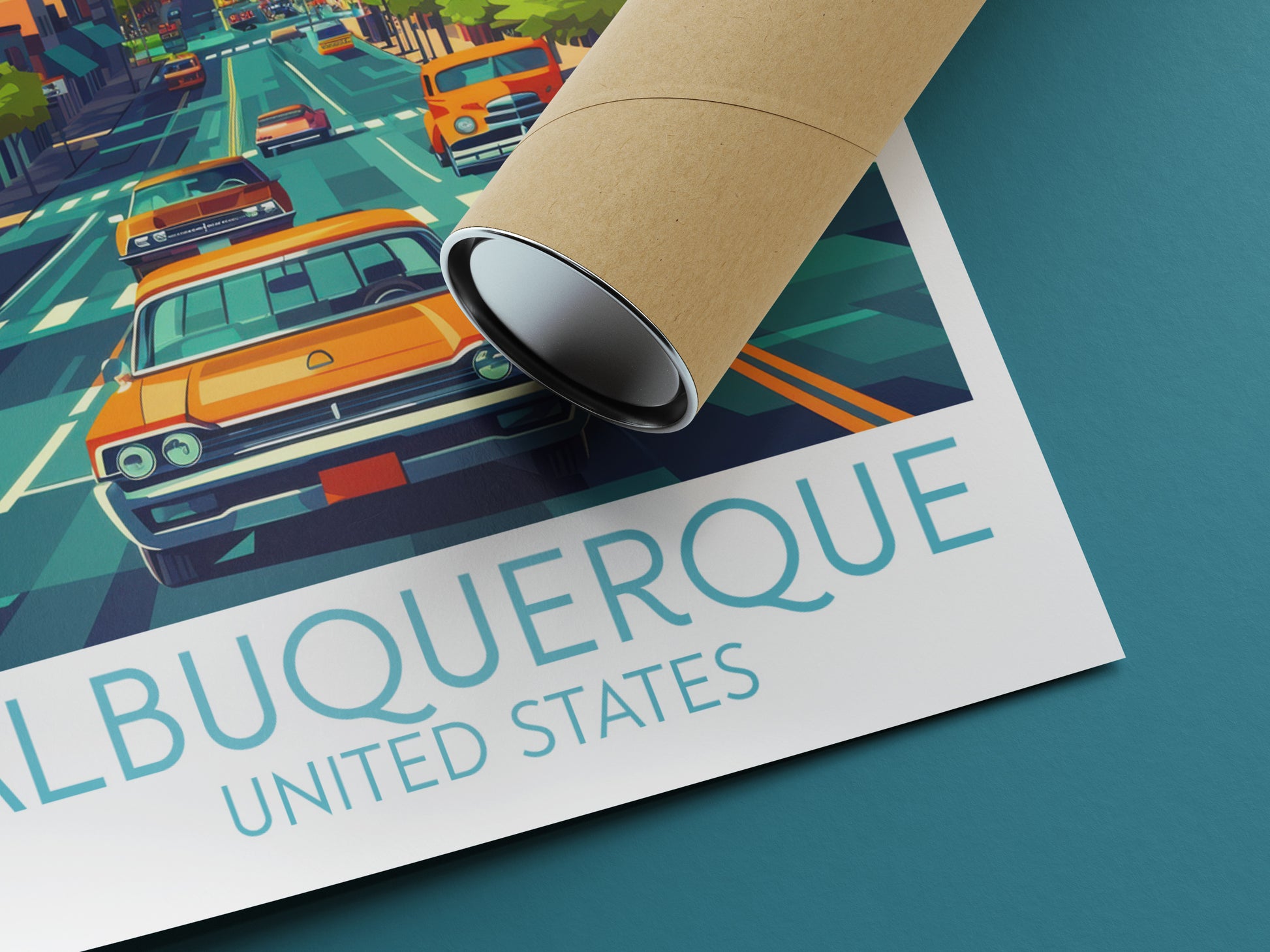 Albuquerque travel poster rolled United States