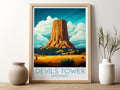 Devils Tower travel poster for kitchen Wyoming