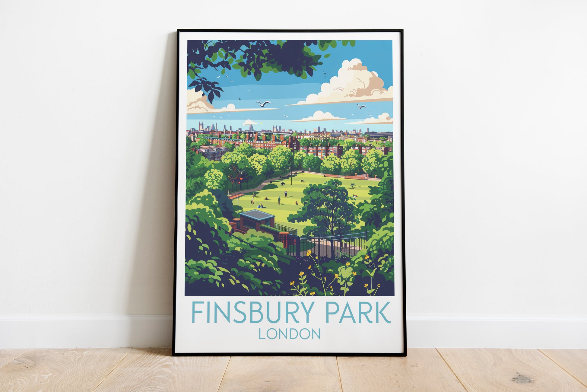 Finsbury Park travel poster on the ground London