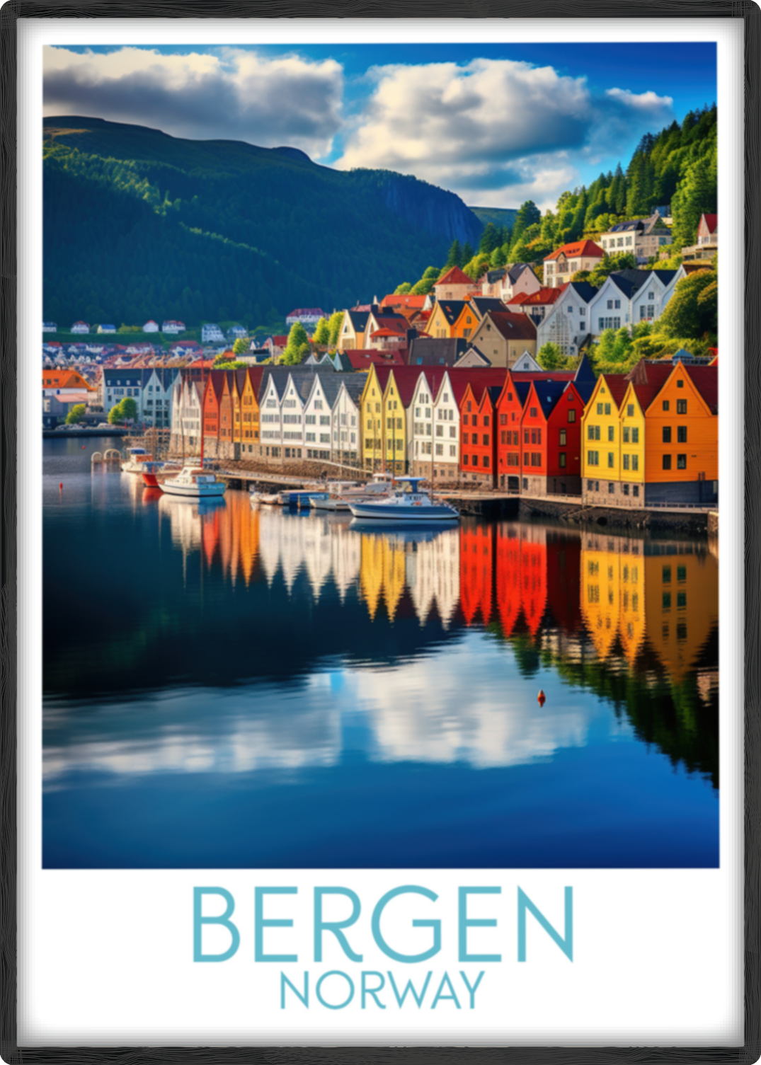 bergen travel poster main norway