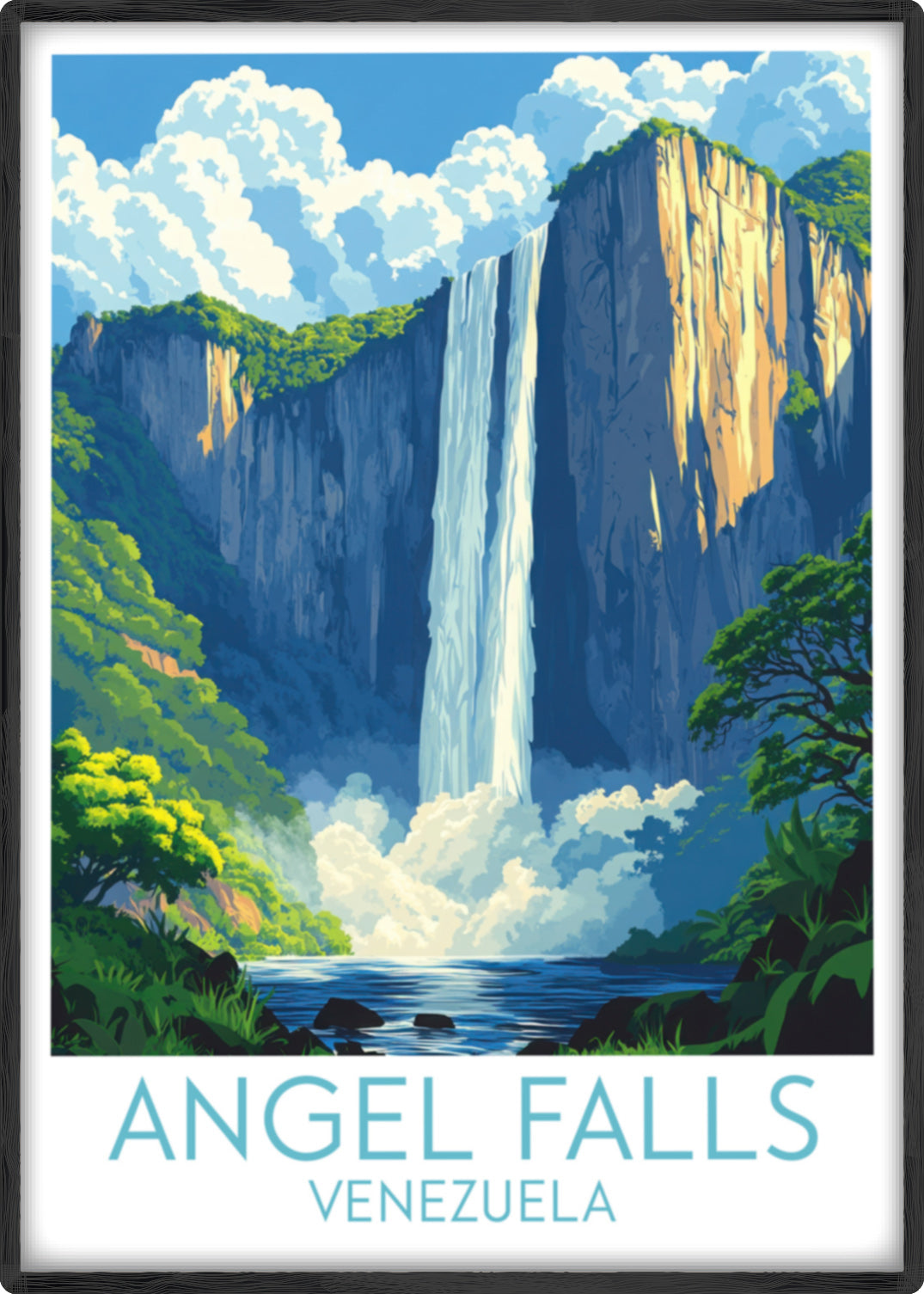 Angel Falls travel poster main Venezuela