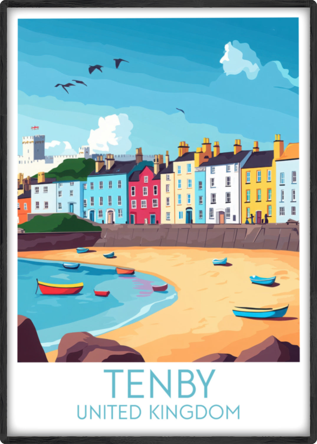 Tenby travel poster main United Kingdom