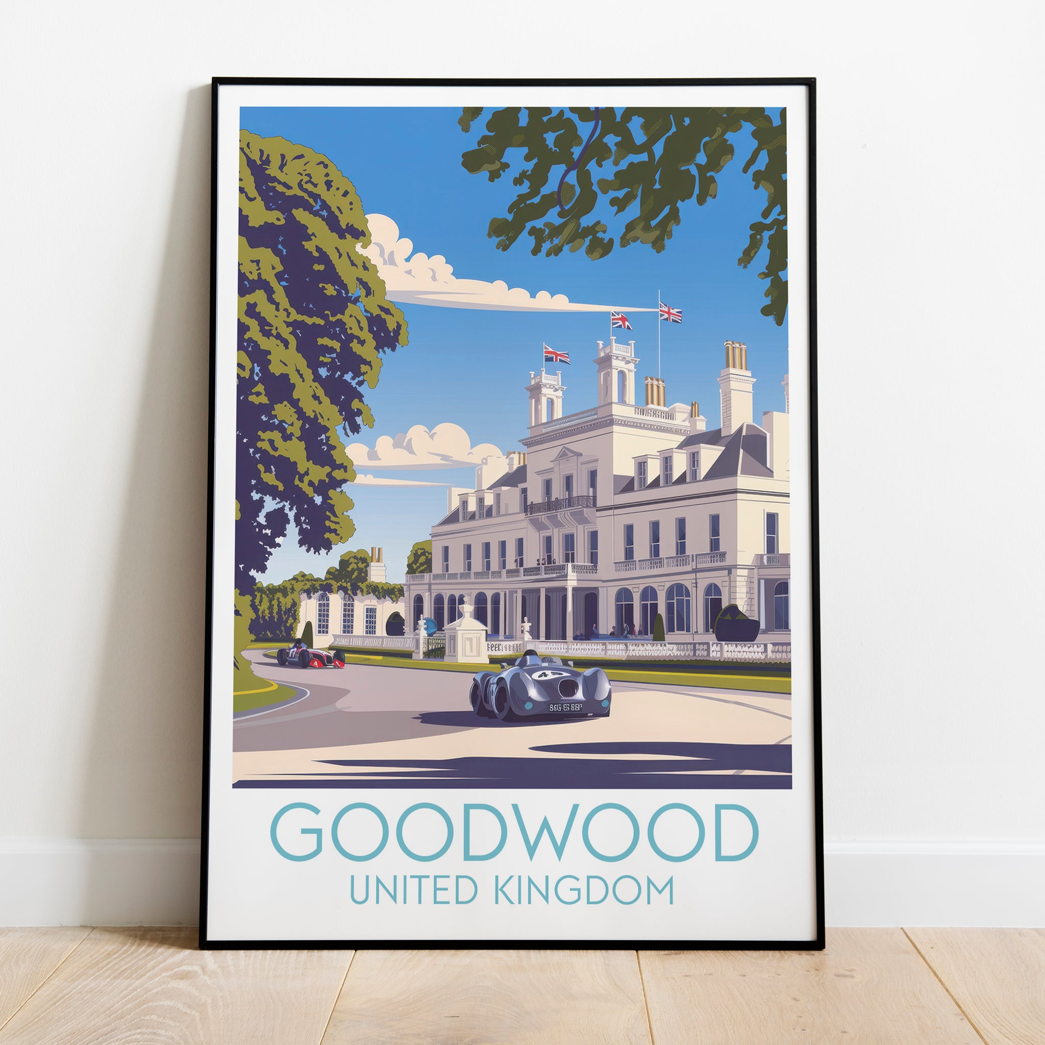 Goodwood travel poster on the ground United Kingdom