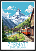 zermatt travel poster main switzerland