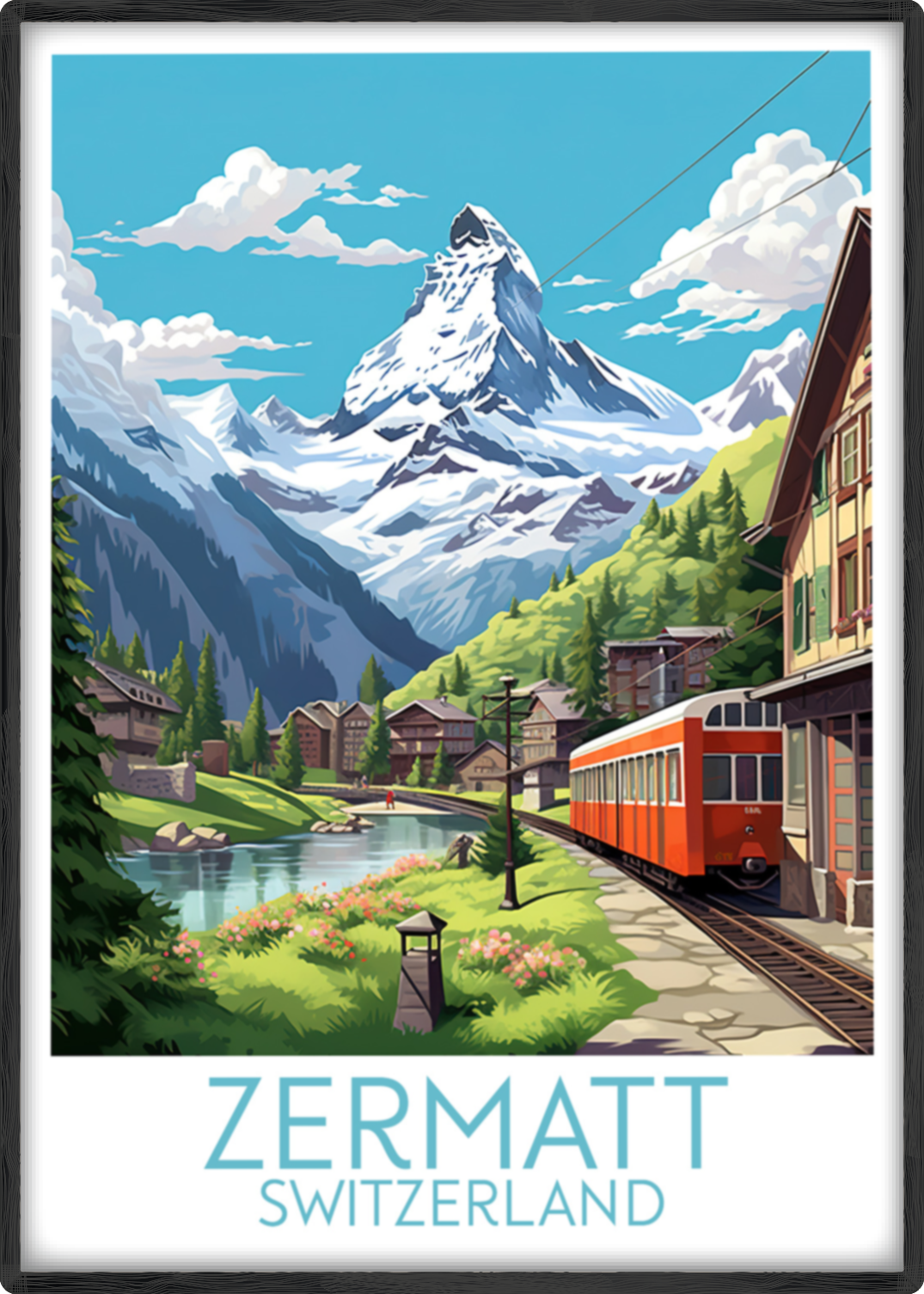 zermatt travel poster main switzerland