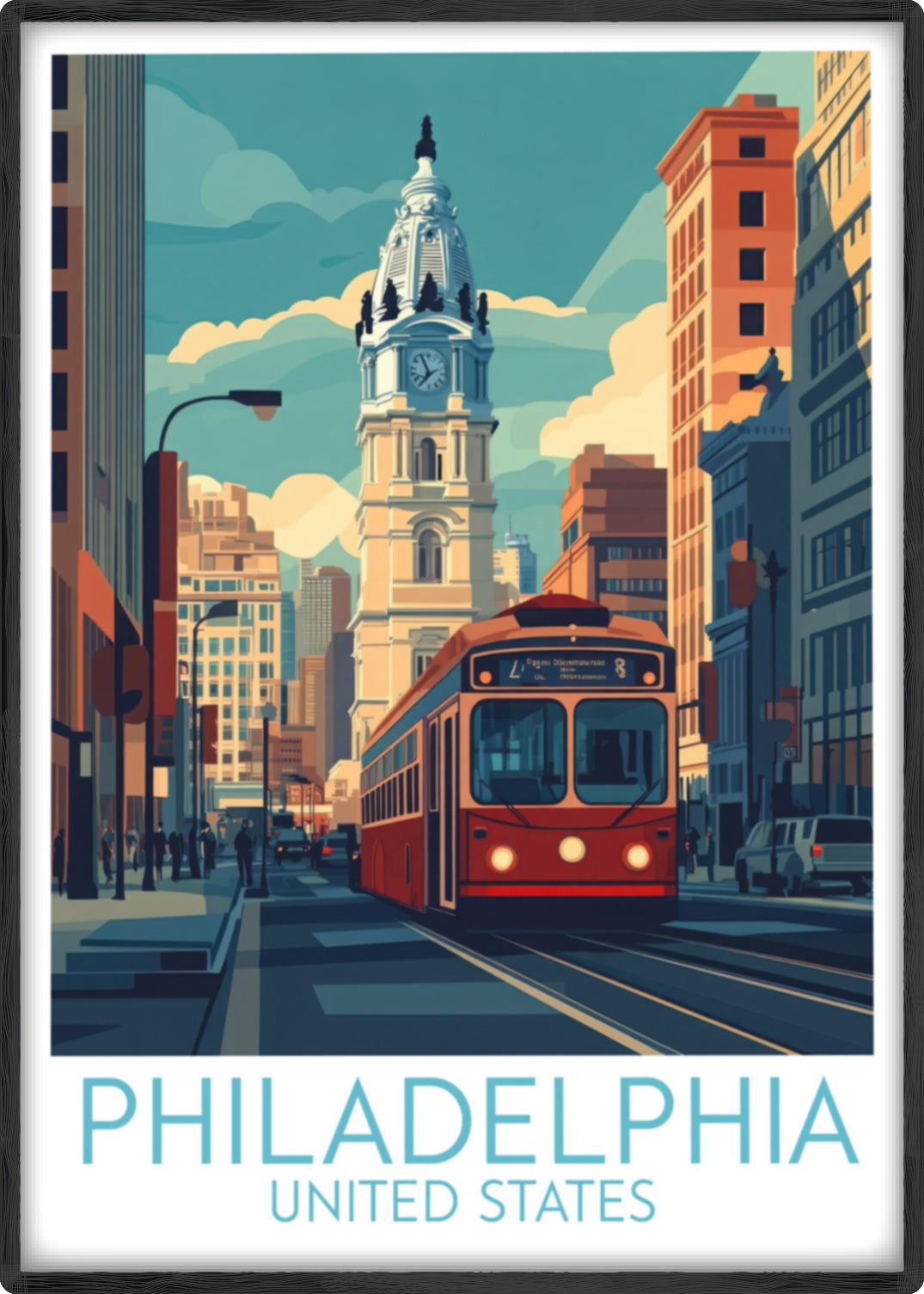 Philadelphia travel poster main United States