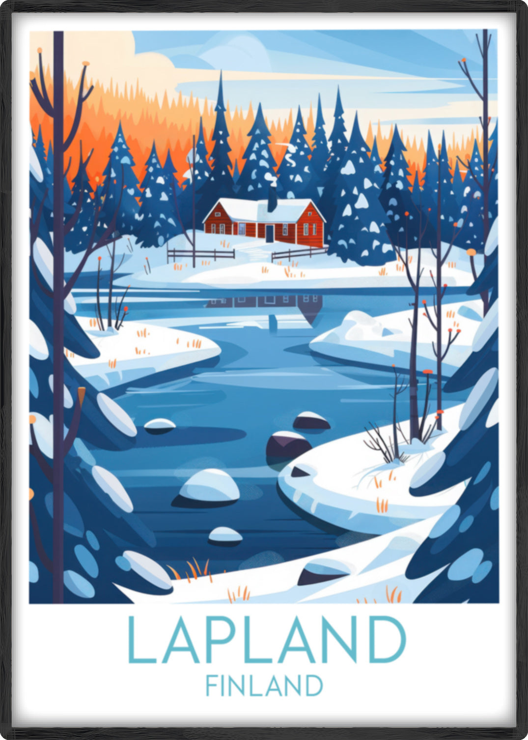 Lapland travel poster main Finland