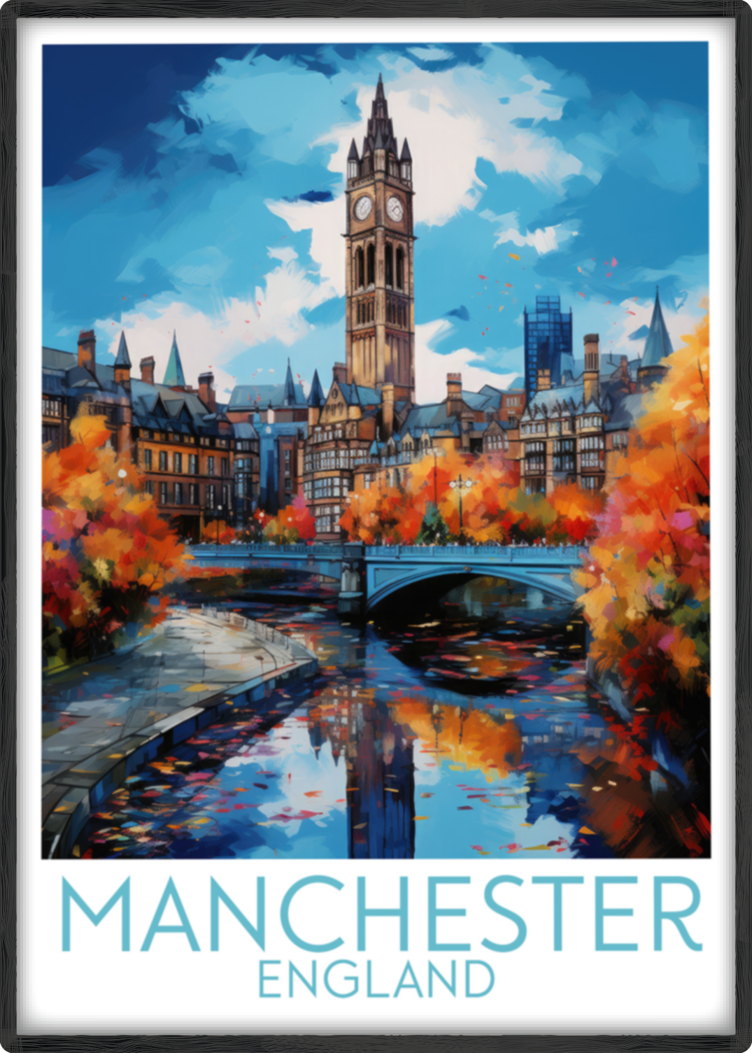 manchester travel poster main england