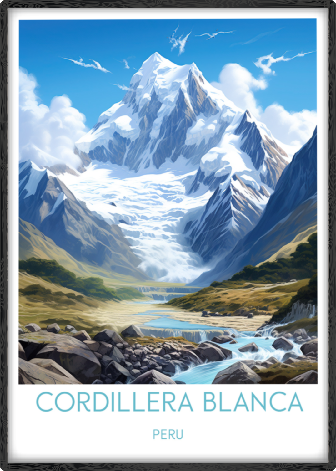 cordillera blanca travel poster main peru