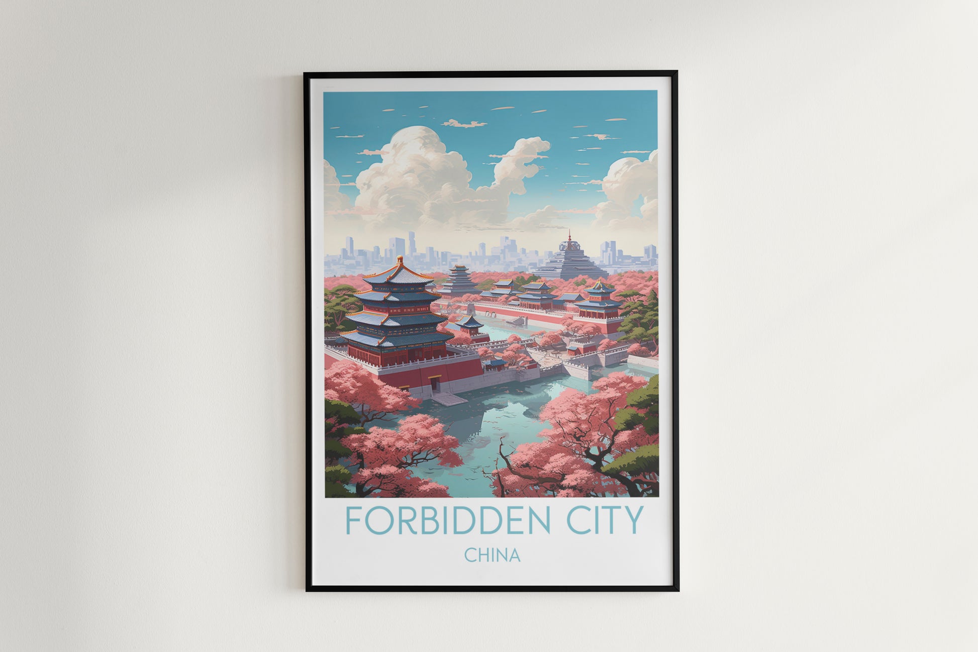 Forbidden City travel poster on the wall China