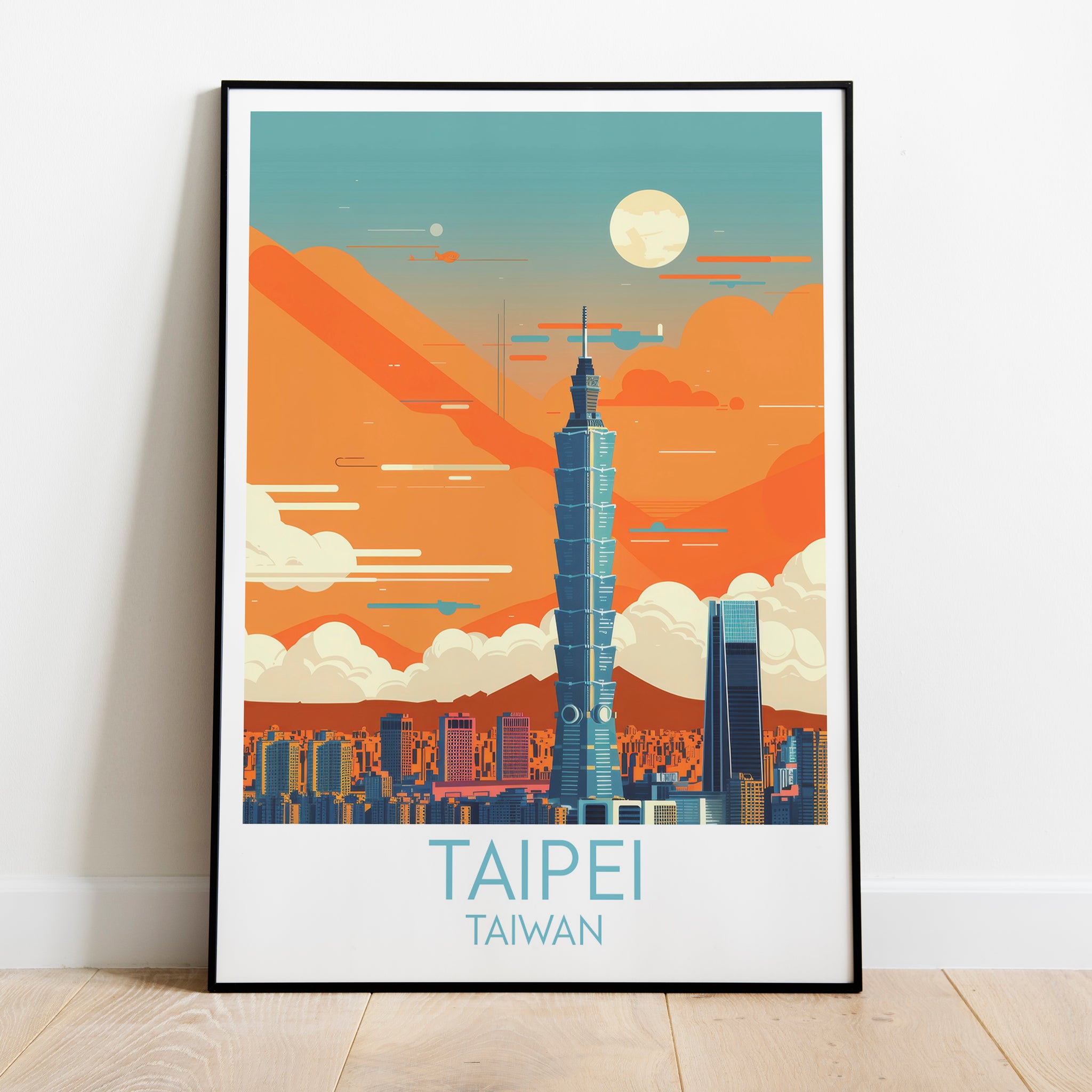 Taipei travel poster on the ground Taiwan