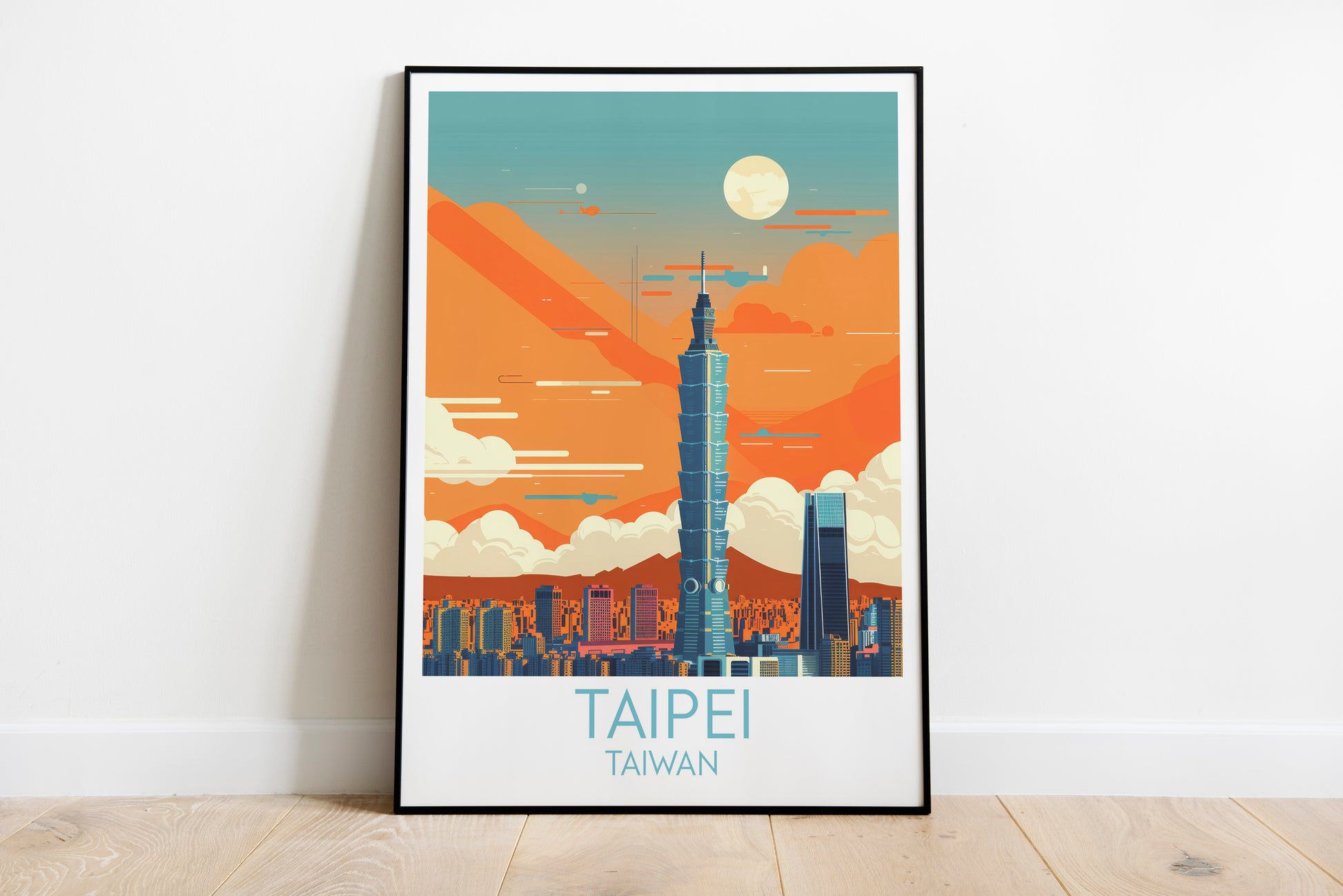 Taipei travel poster on the ground Taiwan