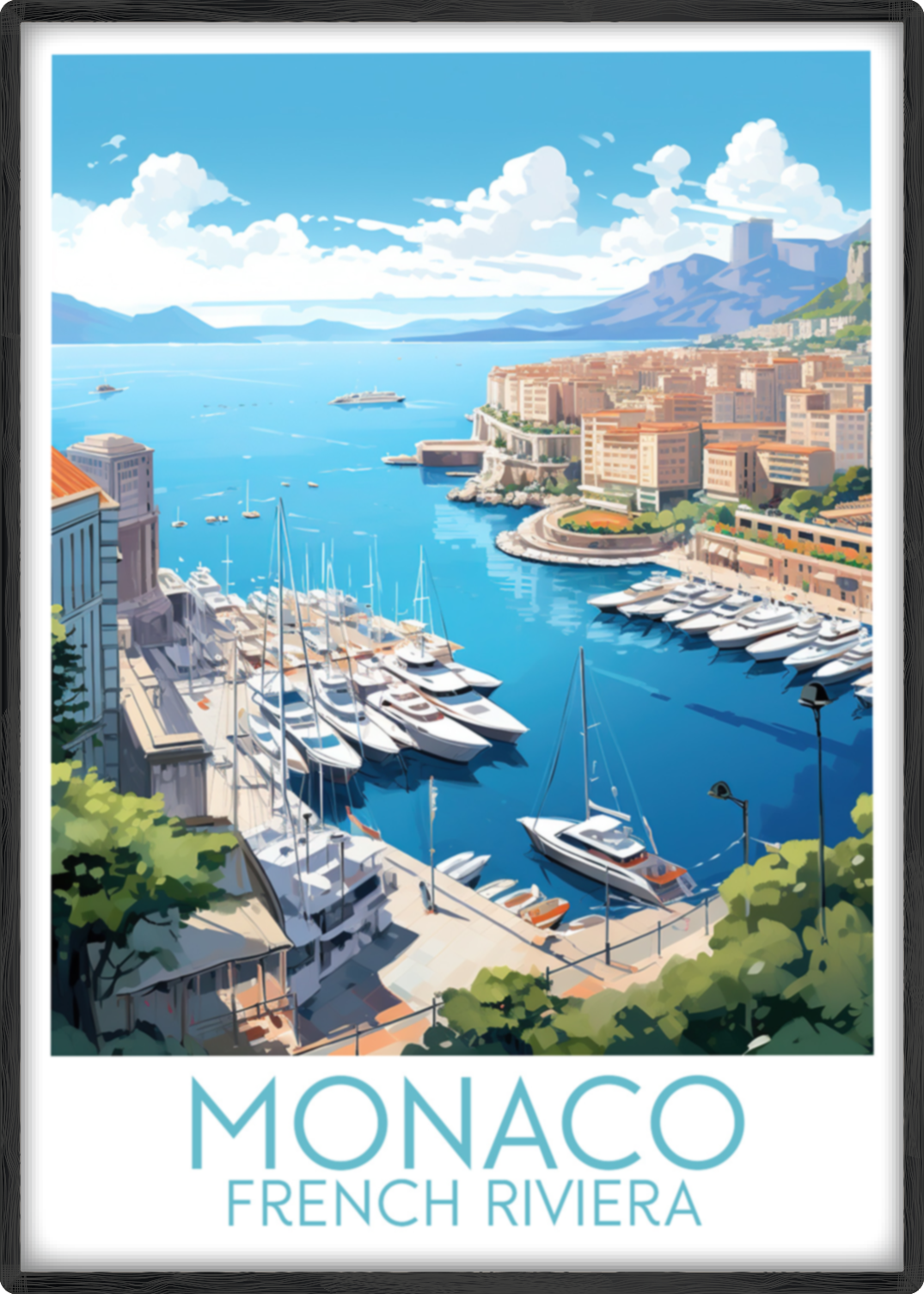 monaco travel poster main french riviera