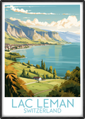 lac leman travel poster main switzerland