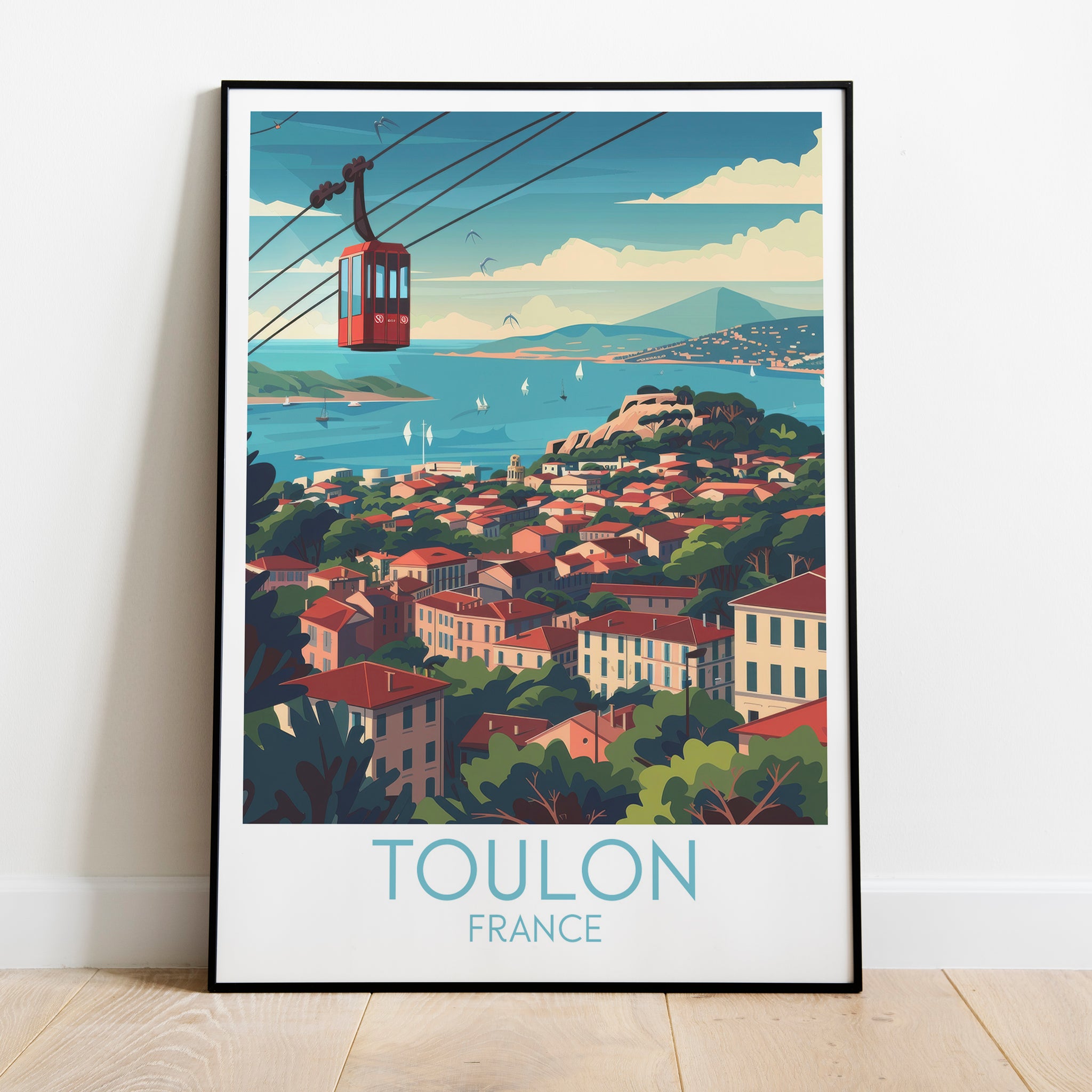 Toulon travel poster on the ground France