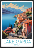 lake garda travel poster main italy