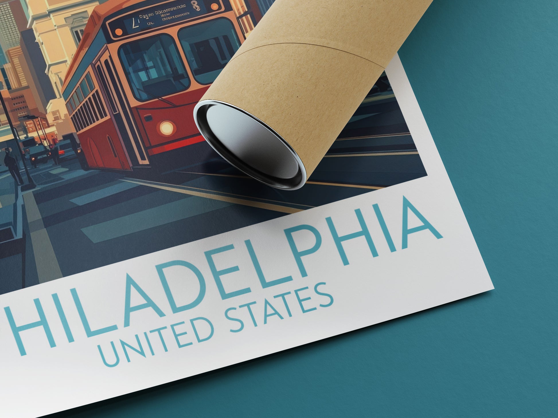 Philadelphia travel poster rolled United States