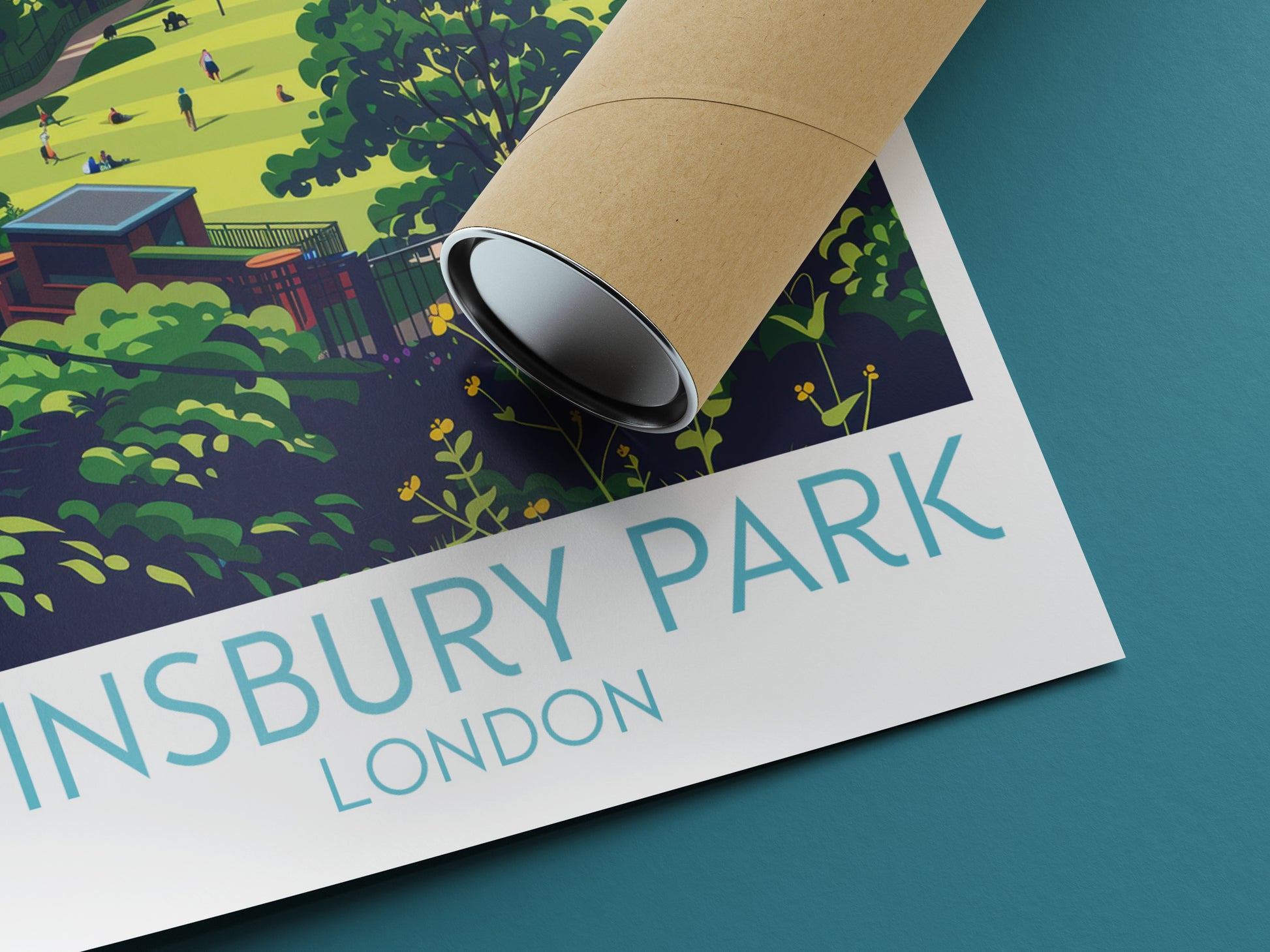 Finsbury Park travel poster rolled London