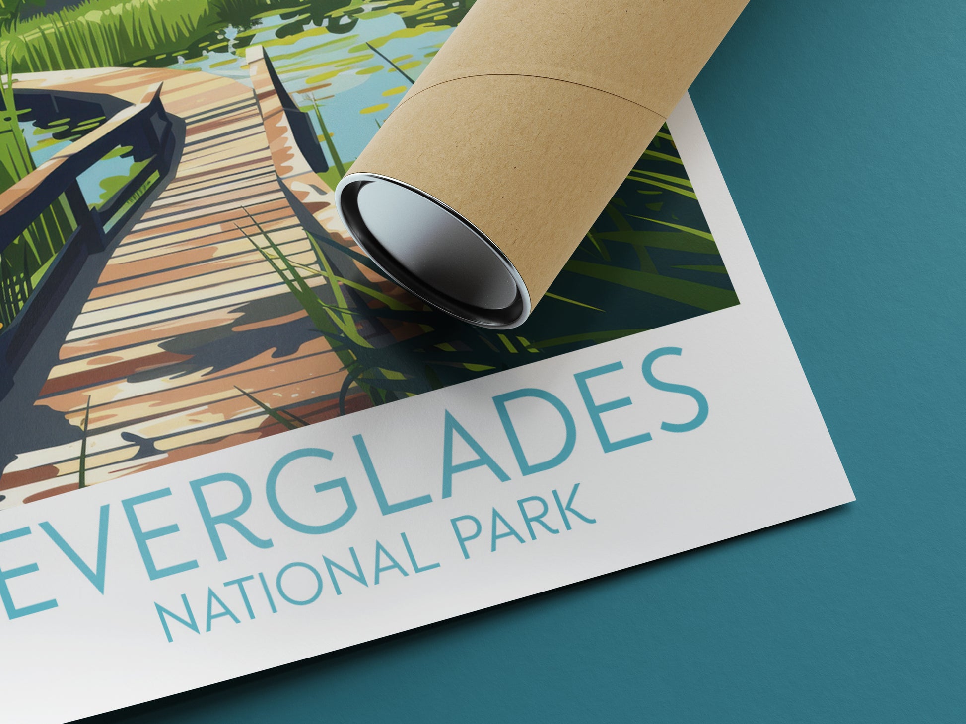 Everglades travel poster rolled National Park