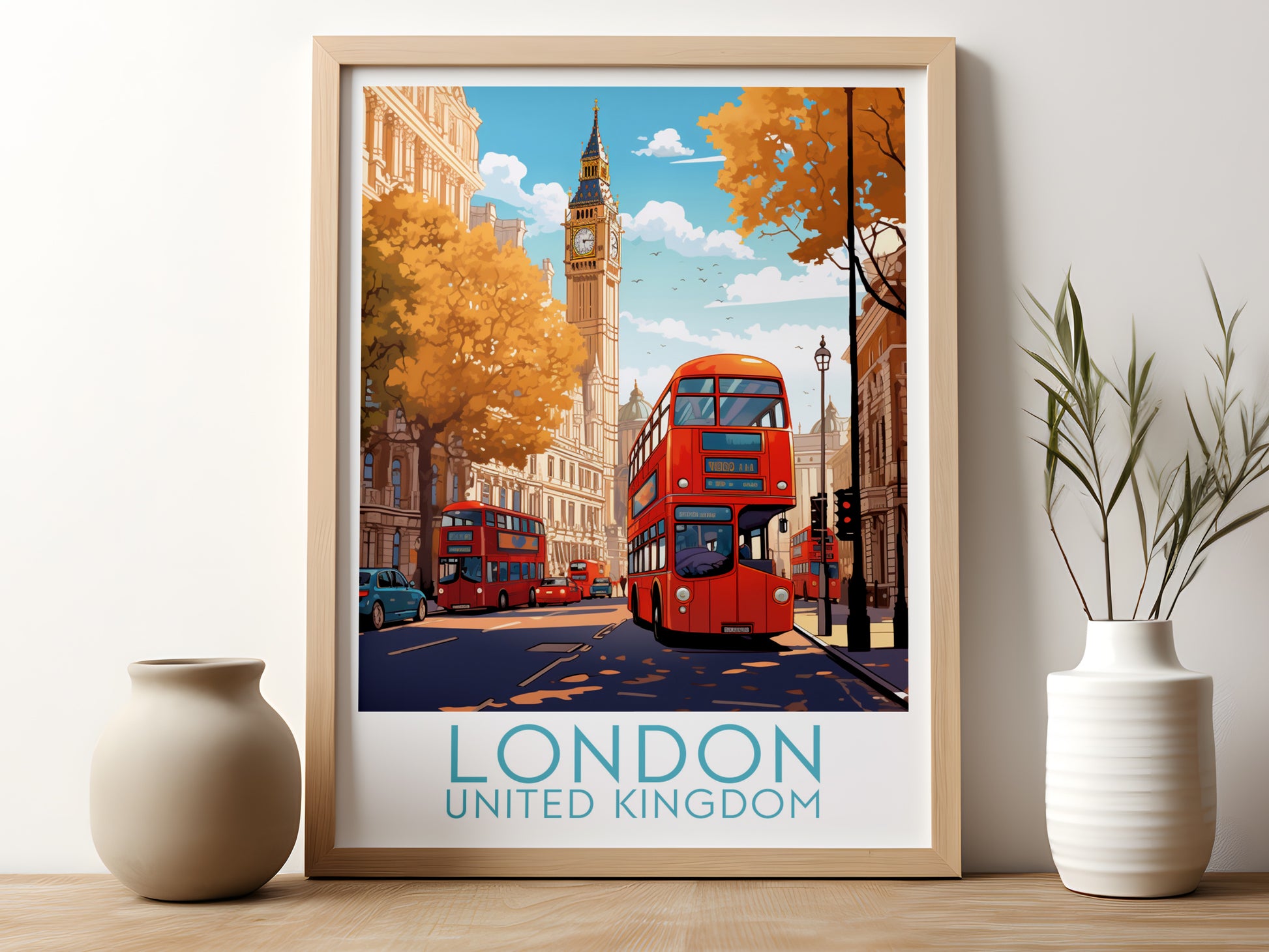 london travel poster for kitchen united kingdom