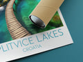 plitvice lakes travel poster rolled croatia