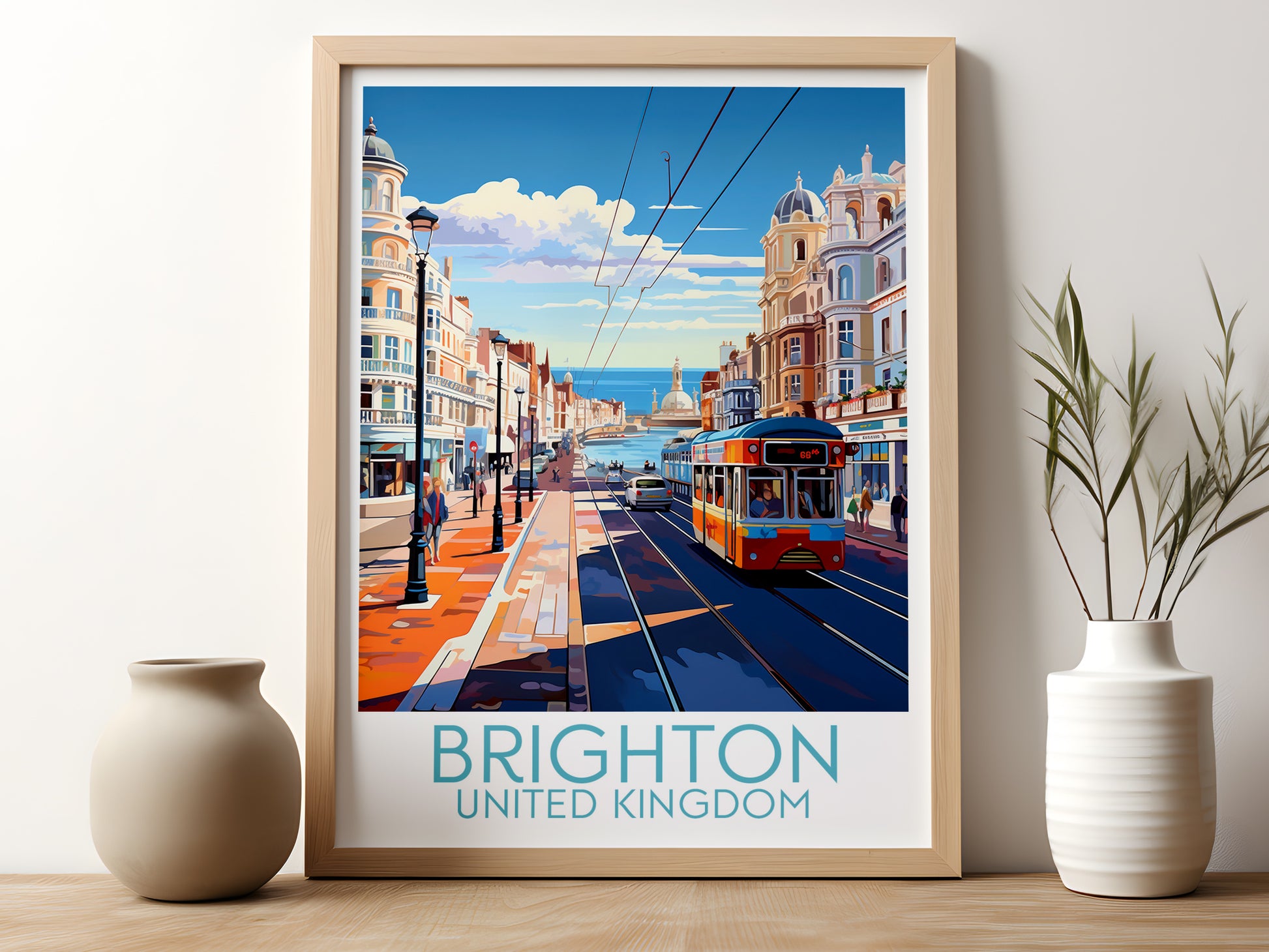 brighton travel poster for kitchen united kingdom