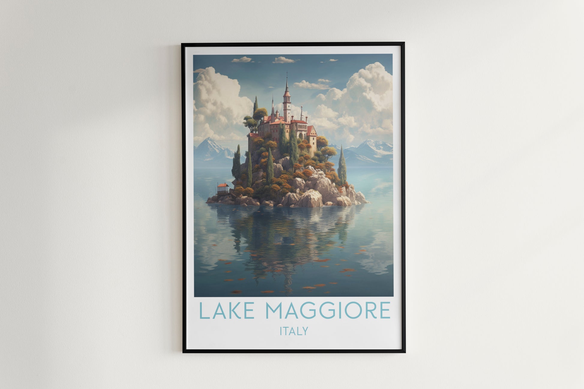 lake maggiore travel poster hanged on the wall italy