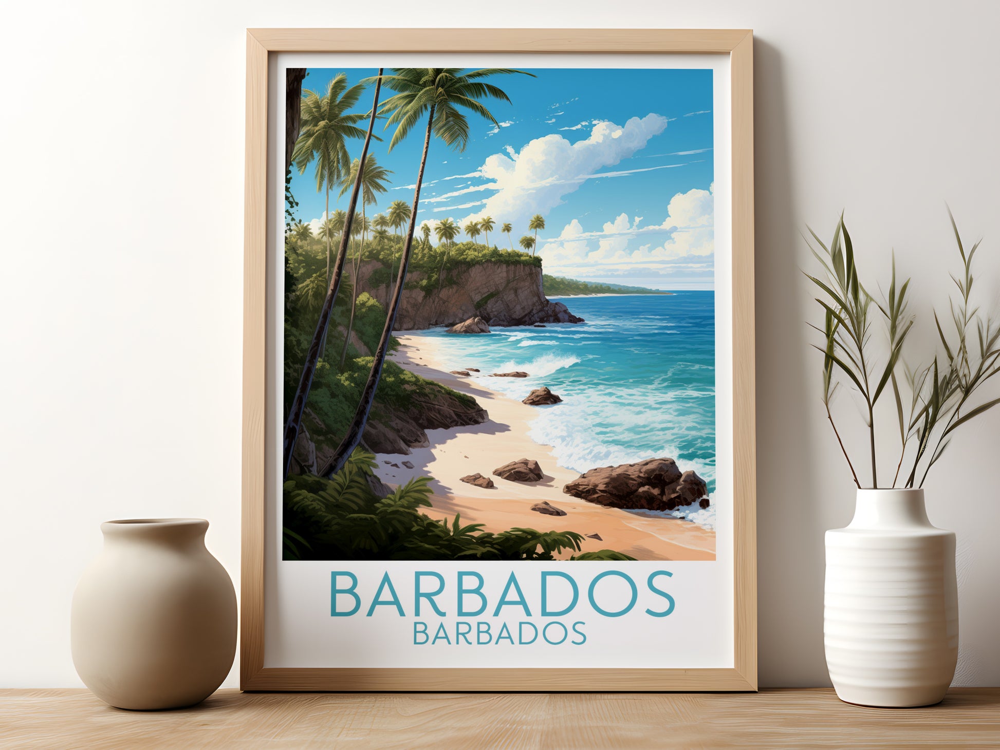 barbados travel poster for kitchen barbados