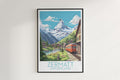 zermatt travel poster hanged on the wall switzerland